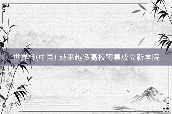 世界杯(中国) 越来越多高校密集成立新学院