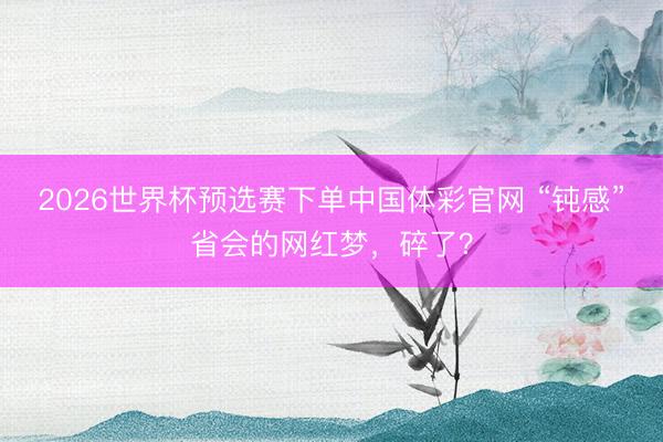 2026世界杯预选赛下单中国体彩官网 “钝感”省会的网红梦，碎了？