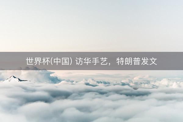 世界杯(中国) 访华手艺，特朗普发文