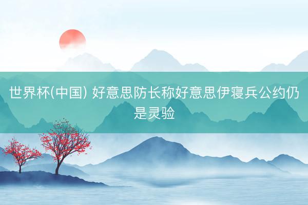 世界杯(中国) 好意思防长称好意思伊寝兵公约仍是灵验