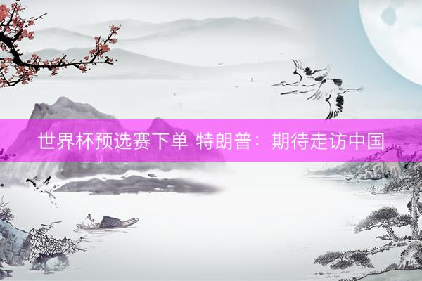 世界杯预选赛下单 特朗普：期待走访中国