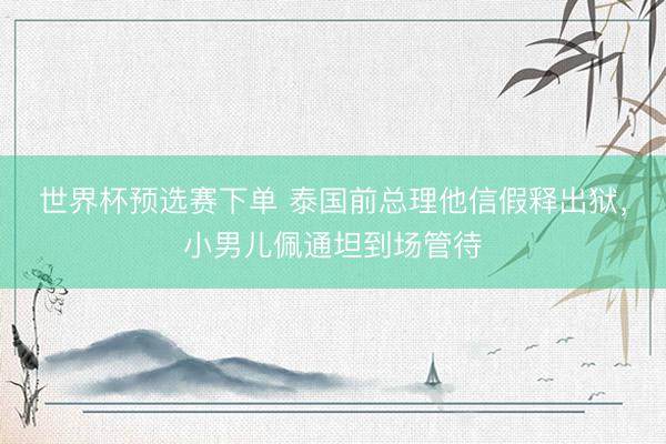 世界杯预选赛下单 泰国前总理他信假释出狱，小男儿佩通坦到场管待