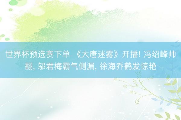 世界杯预选赛下单 《大唐迷雾》开播! 冯绍峰帅翻， 邬君梅霸气侧漏， 徐海乔鹤发惊艳
