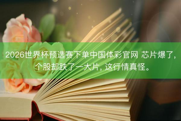 2026世界杯预选赛下单中国体彩官网 芯片爆了， 个股却跌了一大片， 这行情真怪。