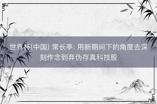 世界杯(中国) 常长亭: 用新期间下的角度去深刻作念到弃伪存真科技股